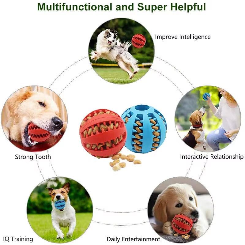Durable and Safe Dog Toy Ball - Nontoxic Chew Toy for Dogs and Cats, Perfect for Treat Feeding and Dental Care