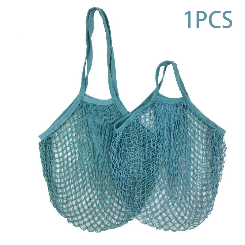 Handheld Foldable Cotton Mesh Bag – Reusable Fruit & Grocery Tote