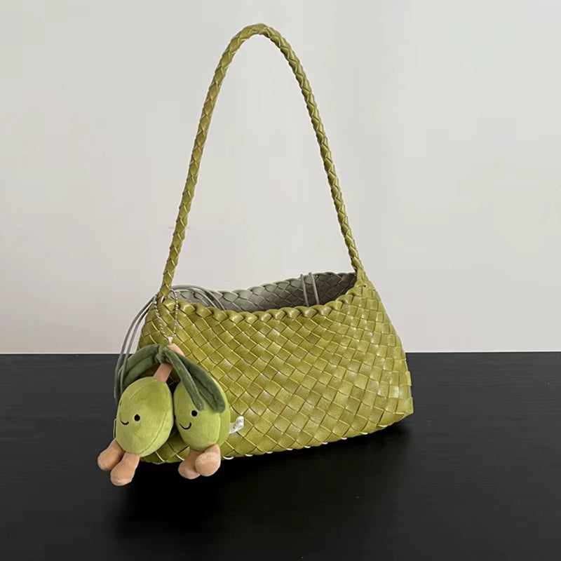 Hand-Woven Women’s Bag – Sailboat Bucket Bag for Casual & Vacation Use