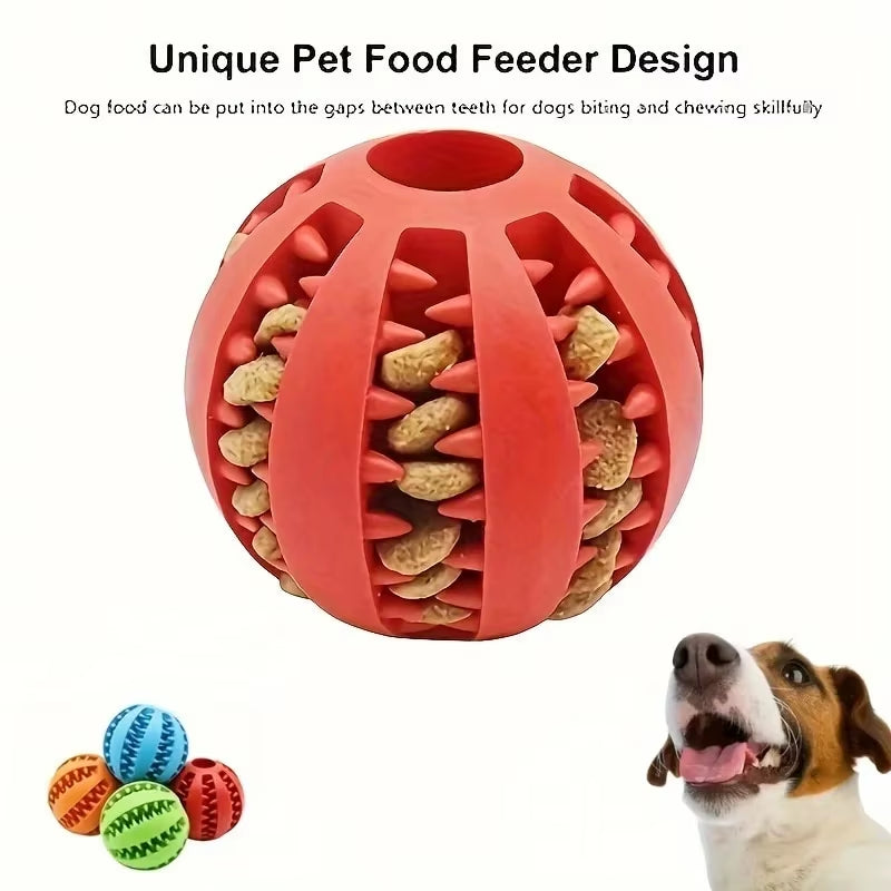 Durable and Safe Dog Toy Ball - Nontoxic Chew Toy for Dogs and Cats, Perfect for Treat Feeding and Dental Care
