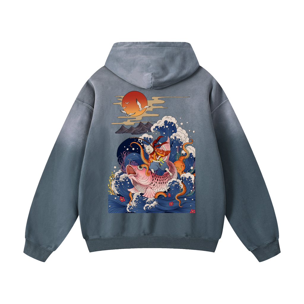 Premium Heavyweight Sunfade Oversized Hoodie | Unisex