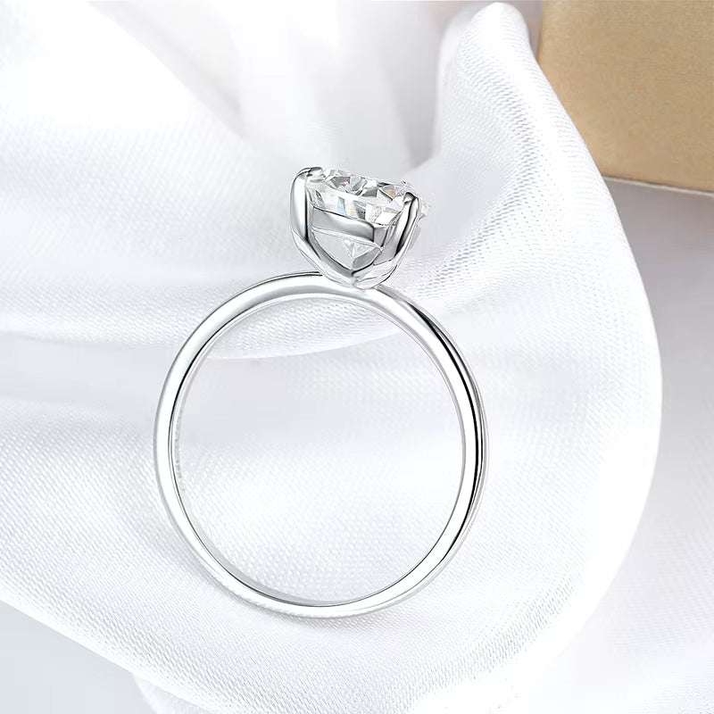 Pear Cut Moissanite Ring 1–4CT  – 18K Plated S925 Silver Solitaire Wedding Band