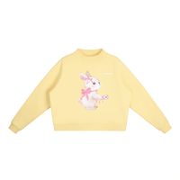 Women’s Essential Fleece Mock-Neck Sweatshirt – Cropped Bunny Graphic