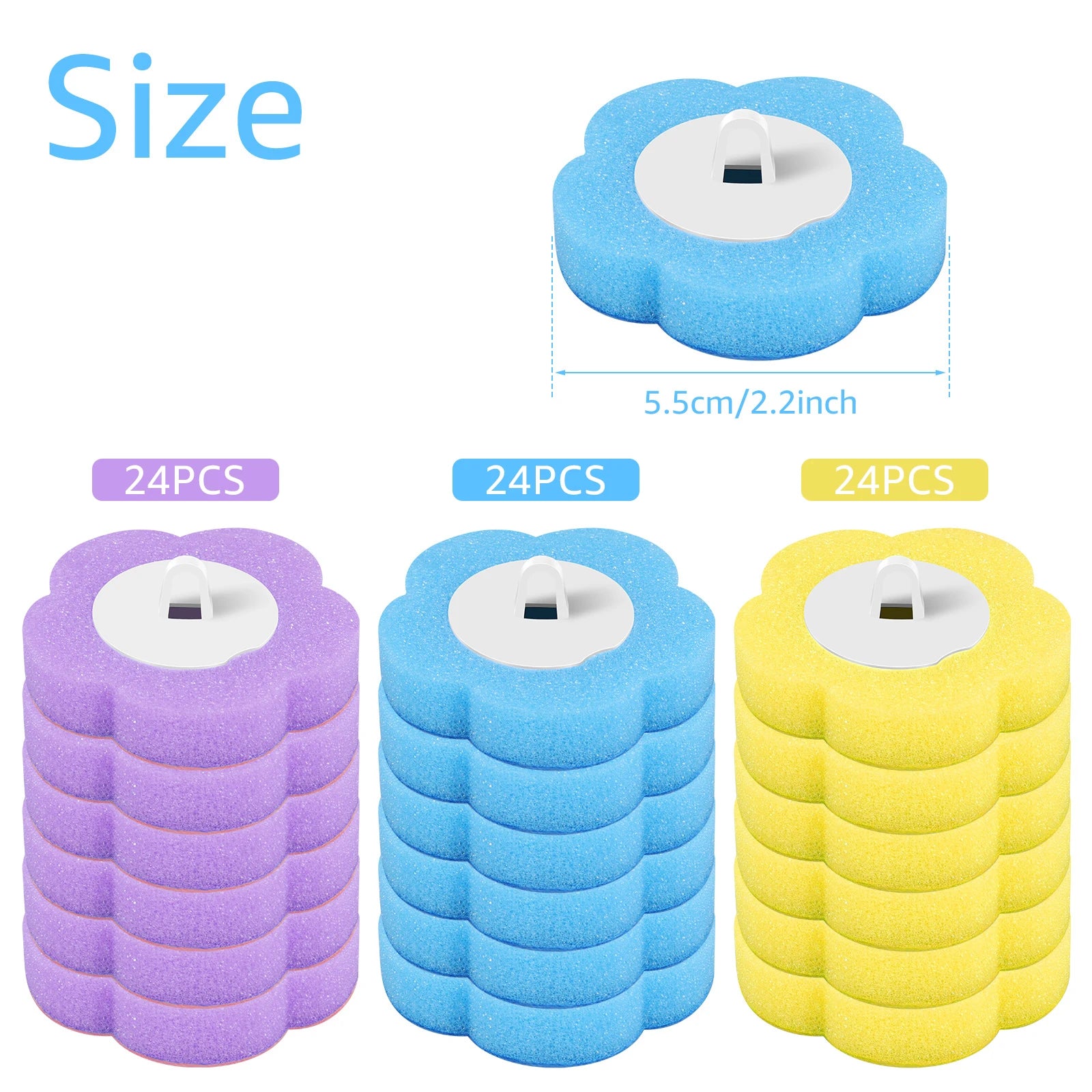 24/72Pcs Disposable Toilet Brush Set – Long Handle with Wall-Mount Holder