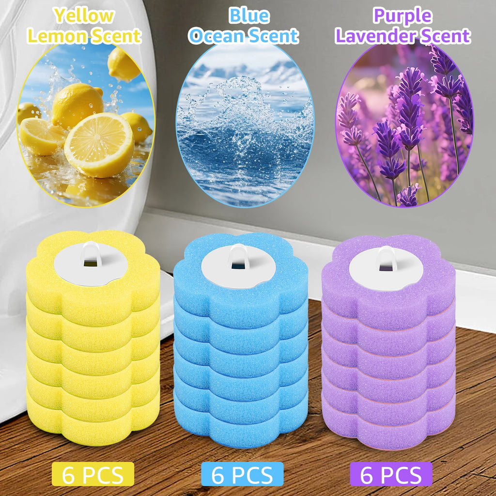 24/72Pcs Disposable Toilet Brush Set – Long Handle with Wall-Mount Holder