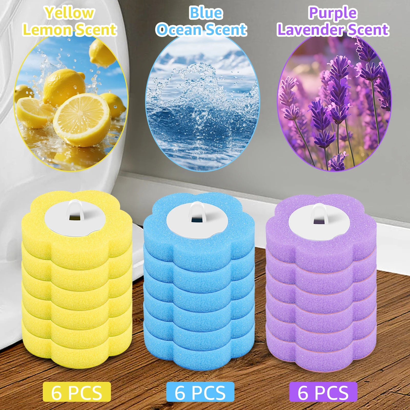 24/72Pcs Disposable Toilet Brush Set – Long Handle with Wall-Mount Holder