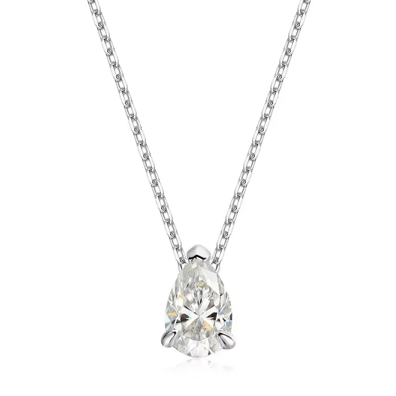 Pear Cut 1–4CT  Moissanite Necklace – 18K Gold Plated S925 Silver Pendant