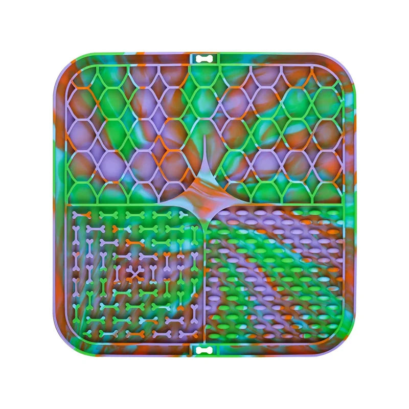 Pet Lick Silicone Mat – Slow Feeder & Training Dog Food Plate