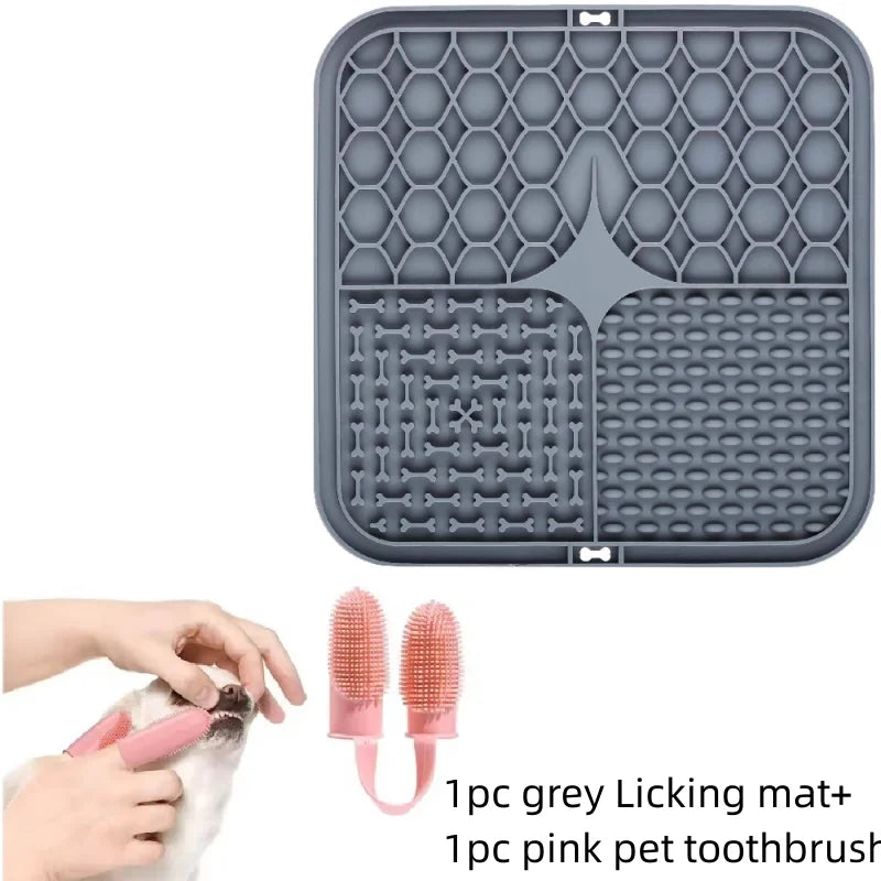 Pet Lick Silicone Mat – Slow Feeder & Training Dog Food Plate
