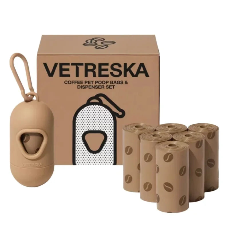 7 Rolls Dogs Poop Bags Dispenser Strawberry Scented Eco Friendly Dogs Waste Bag Thick Biodegradable Puppy Garbages Bag Collect