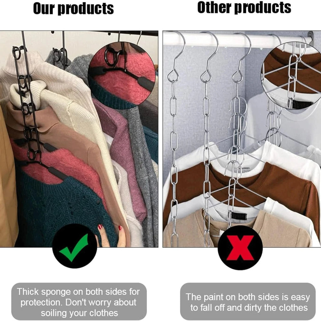 5-Piece Multi-Tier Hanging Closet Organizer – Space-Saving Clothes Hanger
