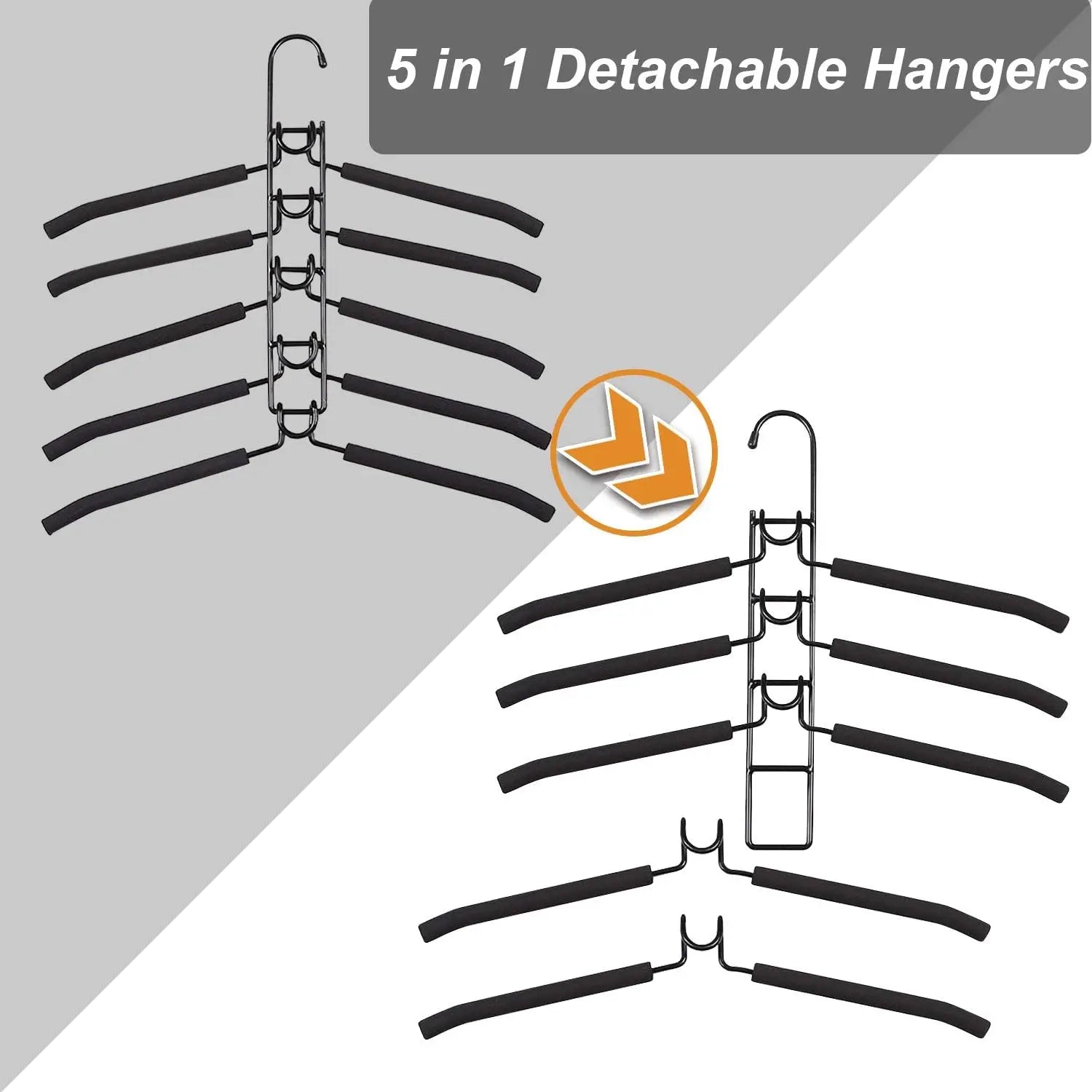 5-Piece Multi-Tier Hanging Closet Organizer – Space-Saving Clothes Hanger