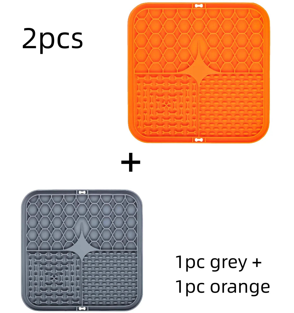 Pet Lick Silicone Mat – Slow Feeder & Training Dog Food Plate