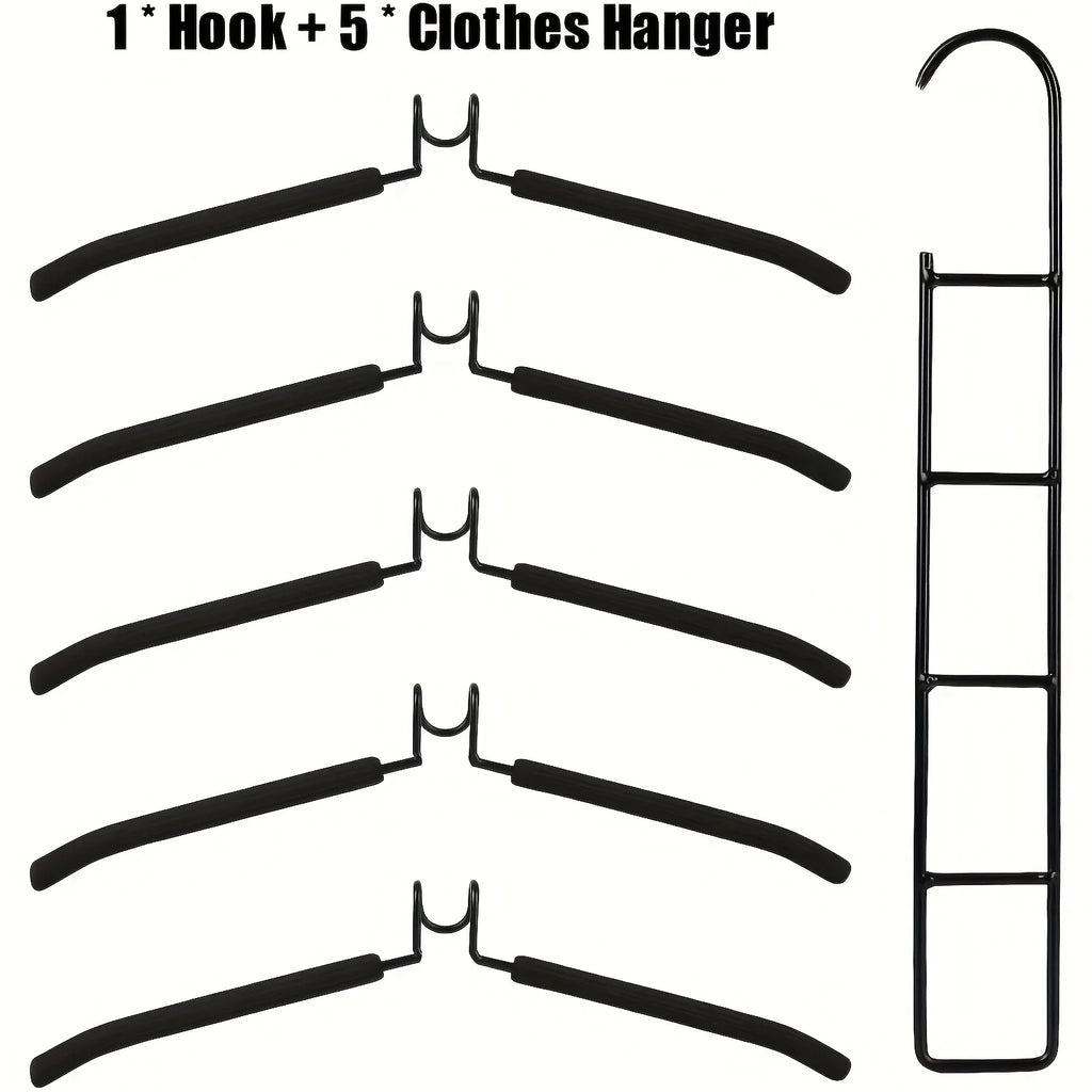 5-Piece Multi-Tier Hanging Closet Organizer – Space-Saving Clothes Hanger