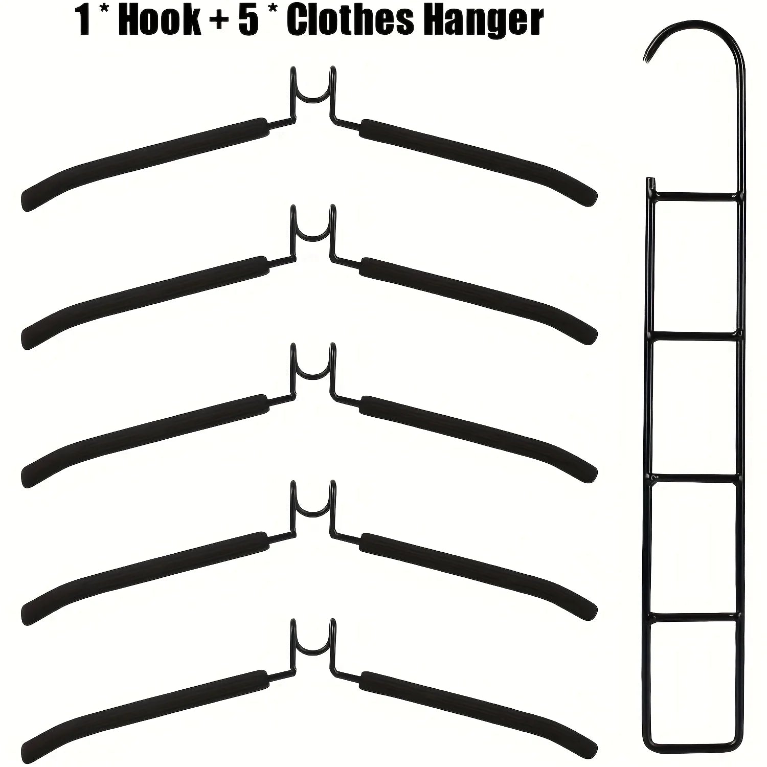 5-Piece Multi-Tier Hanging Closet Organizer – Space-Saving Clothes Hanger