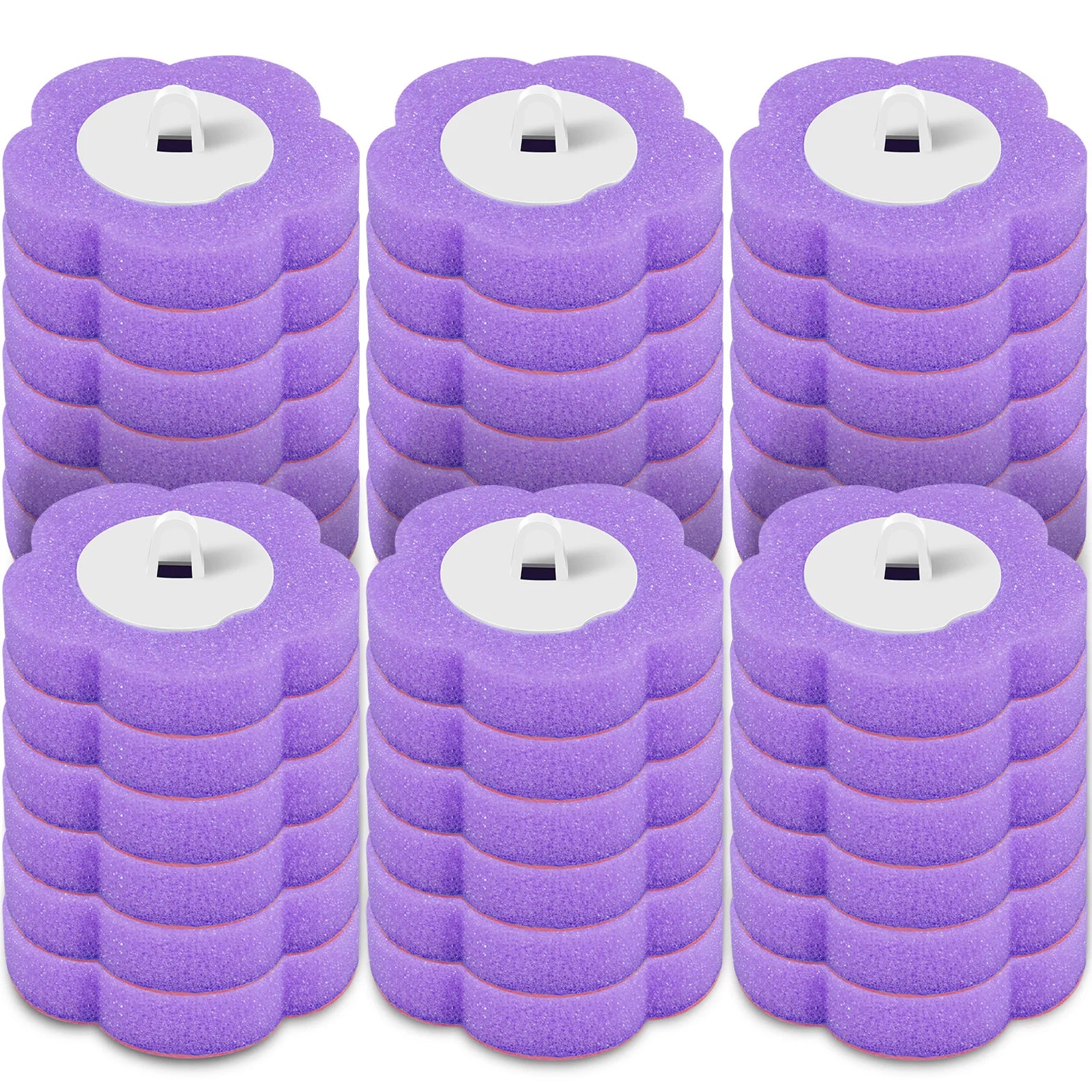 24/72Pcs Disposable Toilet Brush Set – Long Handle with Wall-Mount Holder