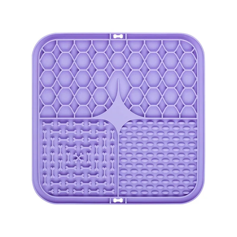Pet Lick Silicone Mat – Slow Feeder & Training Dog Food Plate