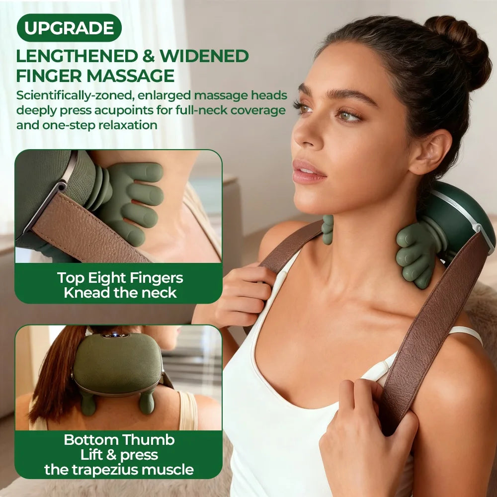 Wireless Neck and Shoulder Massager - Bionic Finger Technology for Deep Tissue Relaxation