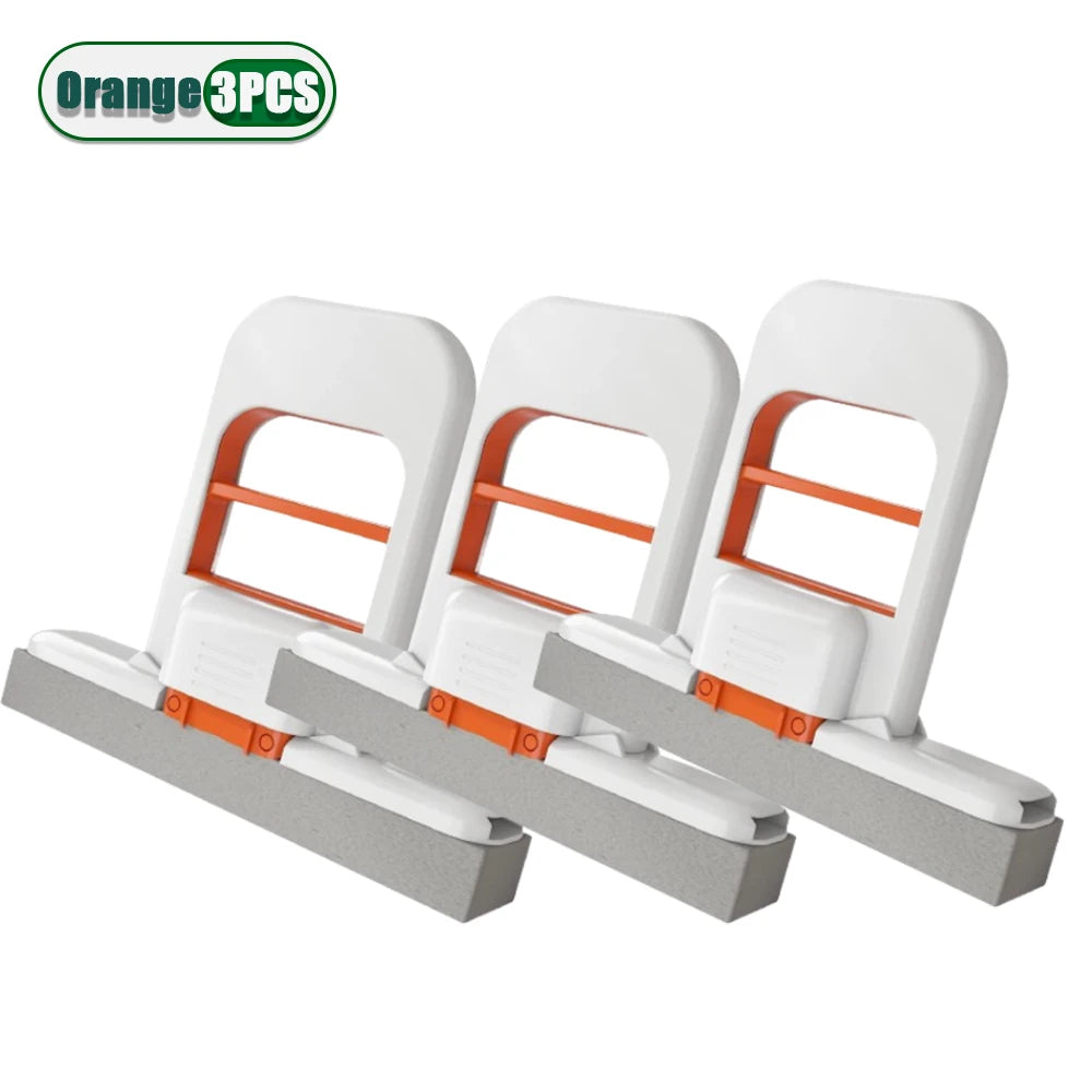 Effortless Cleaning with Portable Foldable Wet Dry Mop - 2 Removable Heads & Ergonomic Handle!