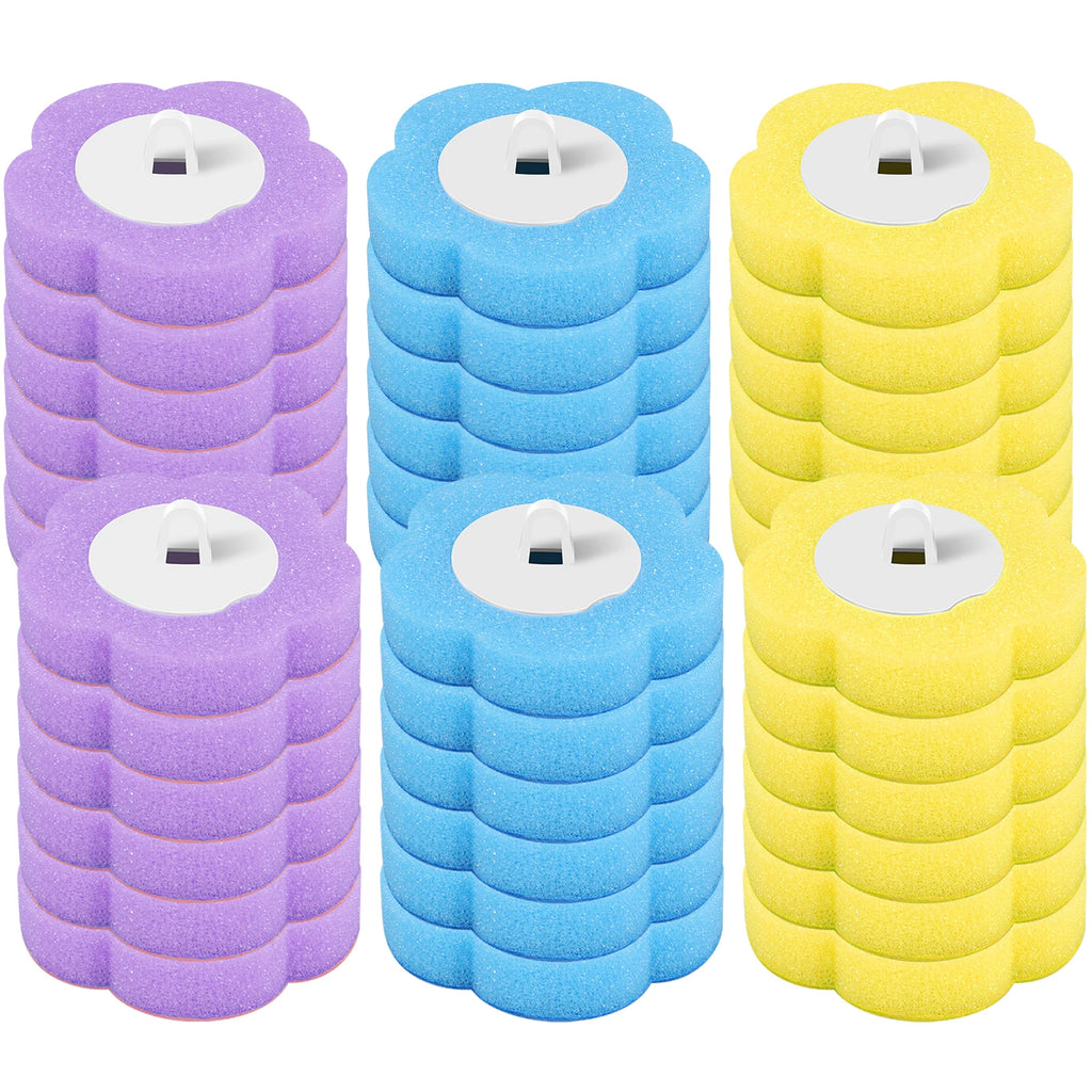 24/72Pcs Disposable Toilet Brush Set – Long Handle with Wall-Mount Holder