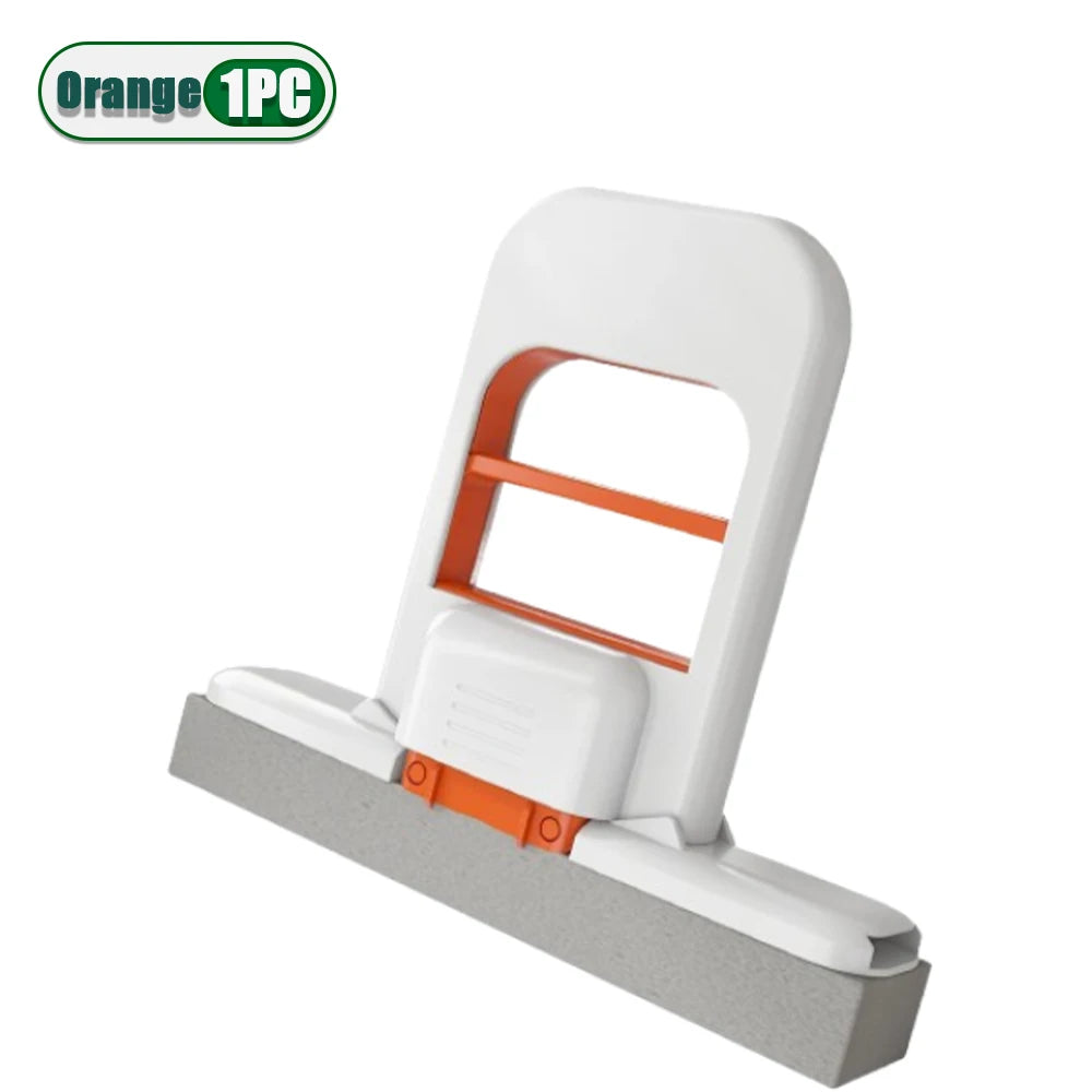 Effortless Cleaning with Portable Foldable Wet Dry Mop - 2 Removable Heads & Ergonomic Handle!