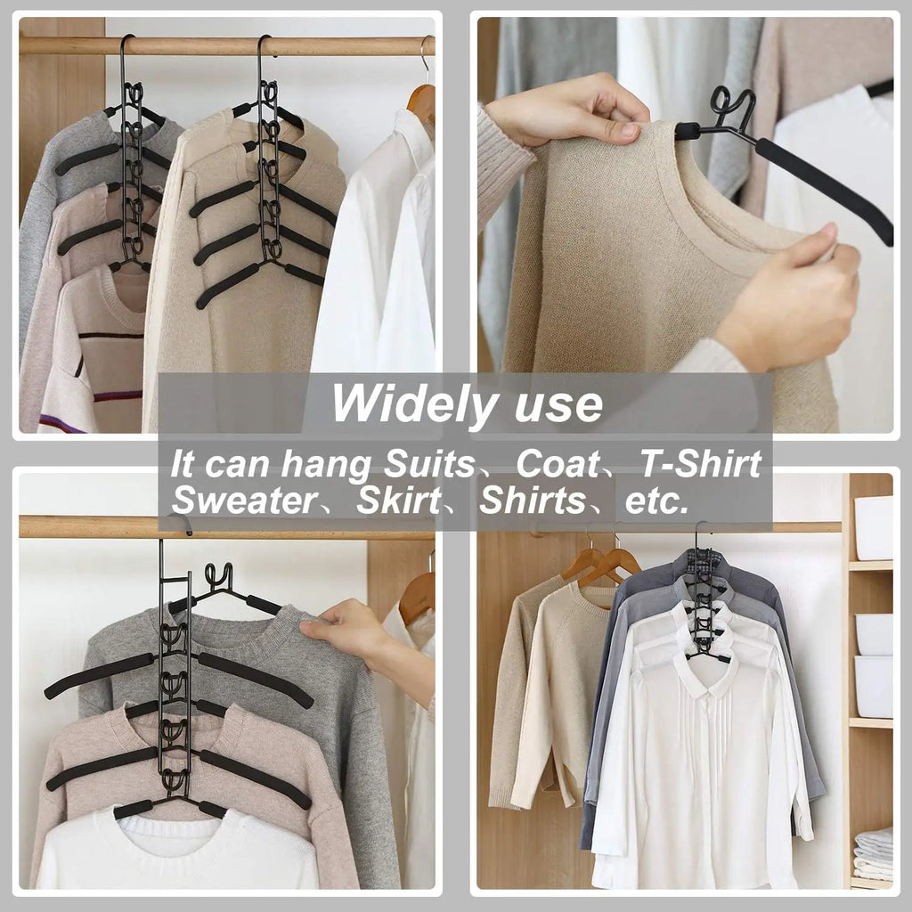 5-Piece Multi-Tier Hanging Closet Organizer – Space-Saving Clothes Hanger