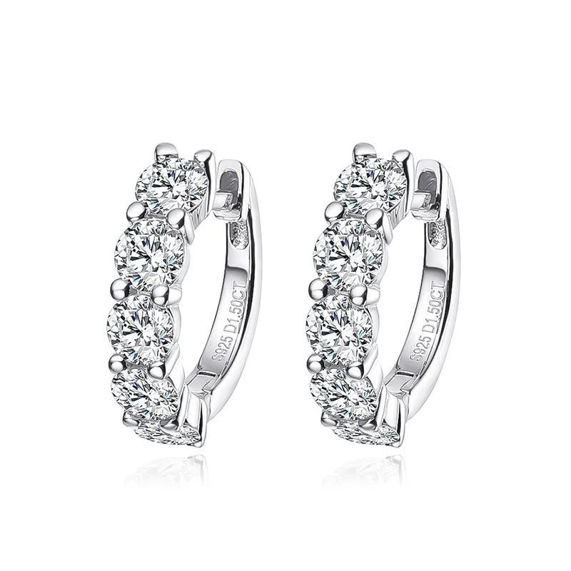 Moissanite Hoop Earrings 2/3CT  – 18K Plated S925 Silver, D Color Sparkle