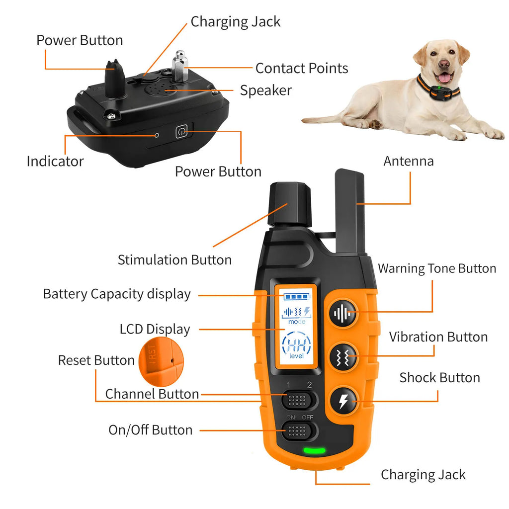3300Ft Dog Training Collar – Remote, Waterproof, Shock & Vibration