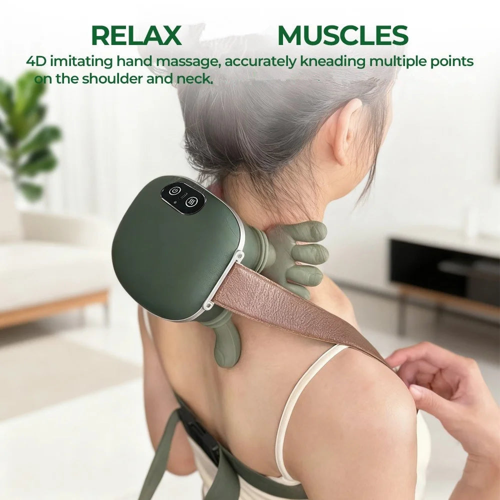 Wireless Neck and Shoulder Massager - Bionic Finger Technology for Deep Tissue Relaxation