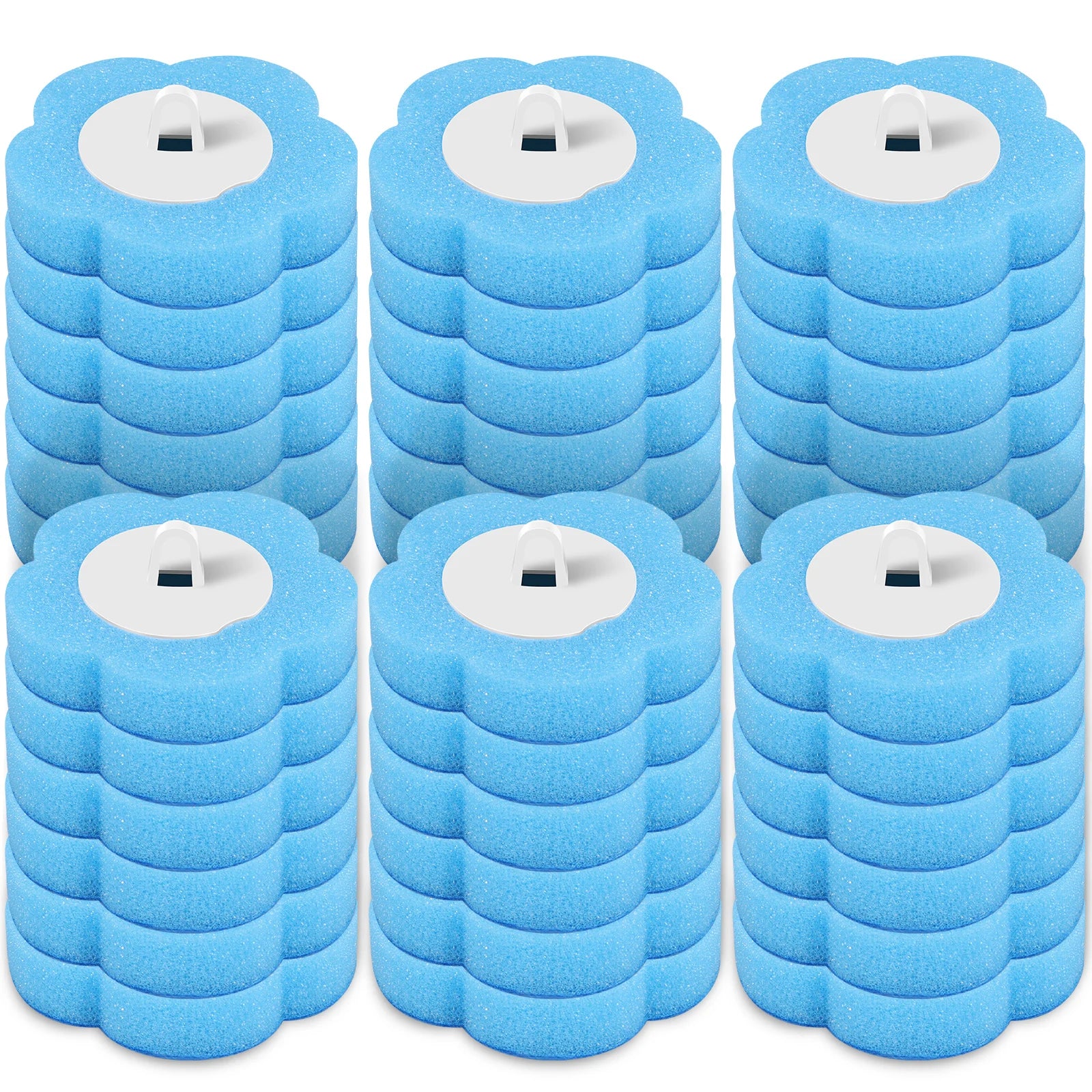 24/72Pcs Disposable Toilet Brush Set – Long Handle with Wall-Mount Holder