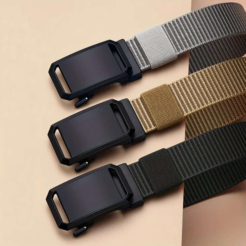 Men’s Canvas Military Belt with Automatic Buckle – Casual & Outdoor