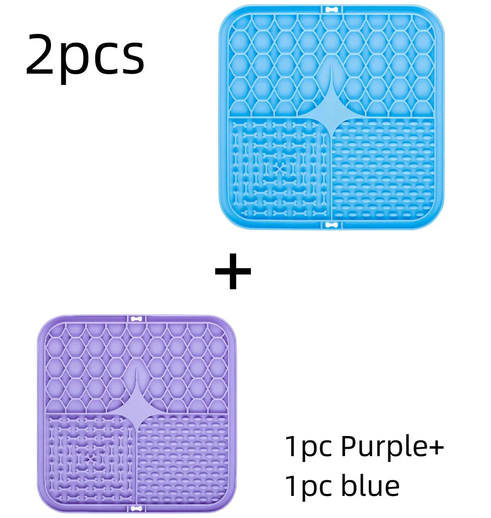 Pet Lick Silicone Mat – Slow Feeder & Training Dog Food Plate