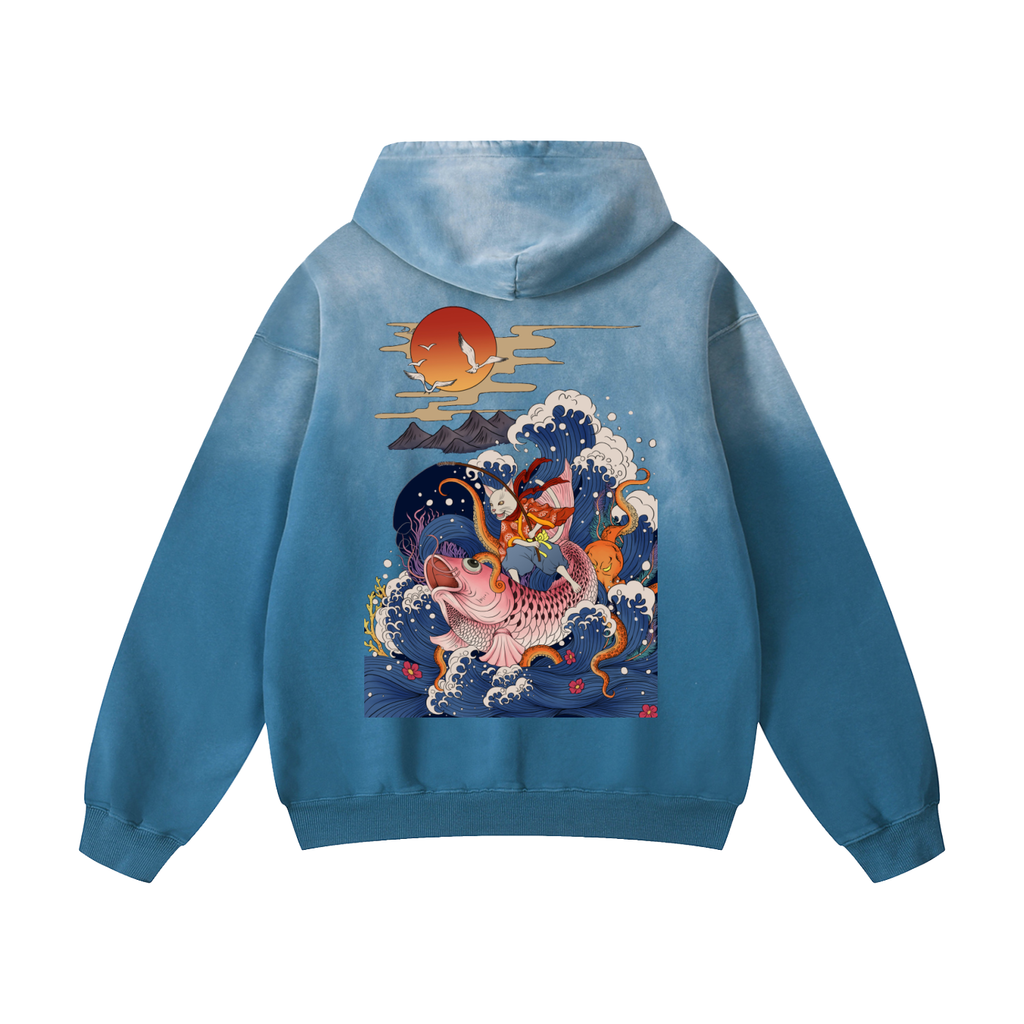 Premium Heavyweight Sunfade Oversized Hoodie | Unisex