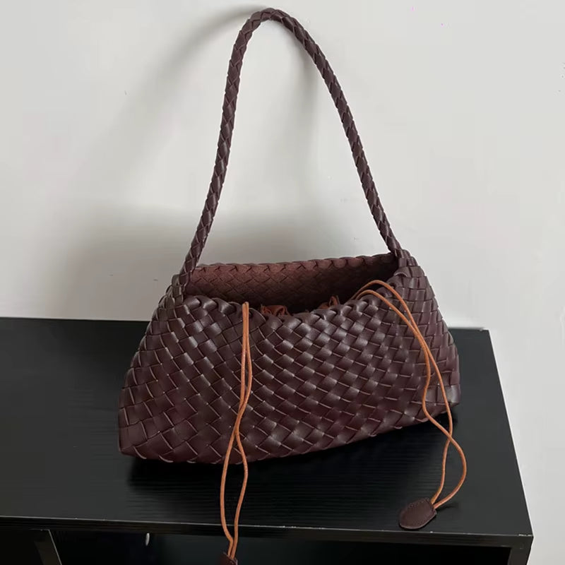 Hand-Woven Women’s Bag – Sailboat Bucket Bag for Casual & Vacation Use