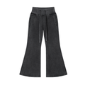 Vintage Washed Flared Fleece Pants for Women | Mid-Waist Streetwear
