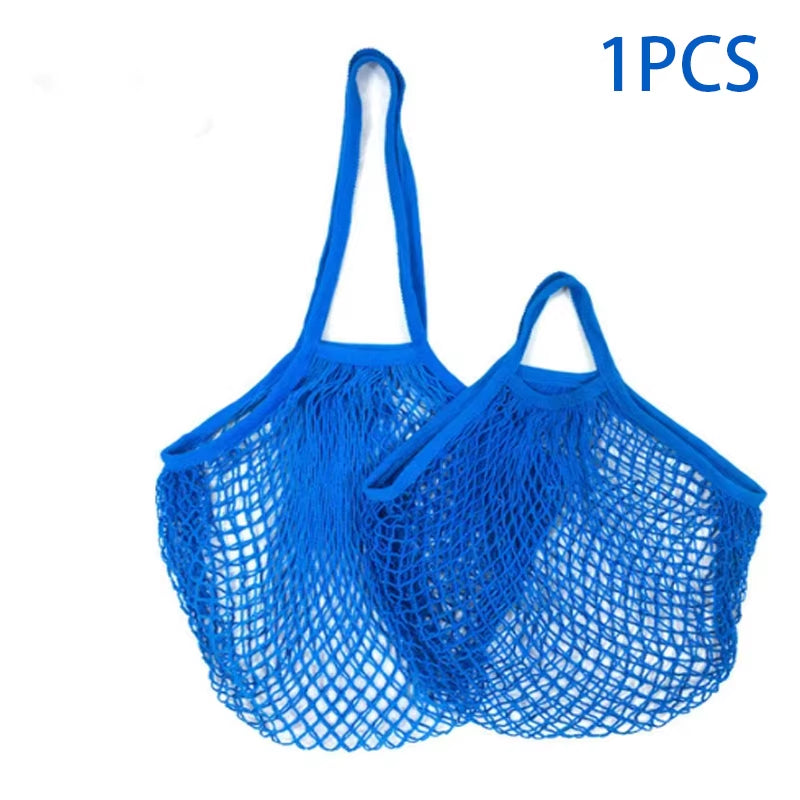 Handheld Foldable Cotton Mesh Bag – Reusable Fruit & Grocery Tote
