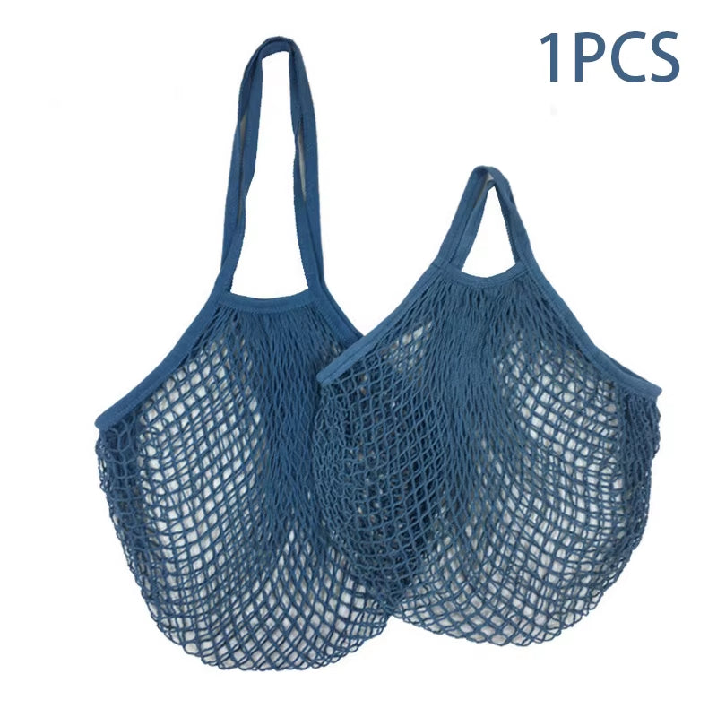 Handheld Foldable Cotton Mesh Bag – Reusable Fruit & Grocery Tote